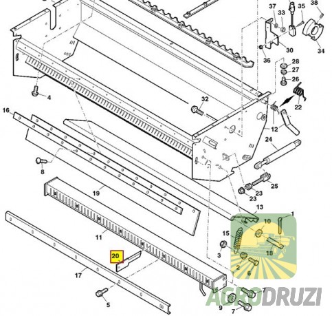 Ніж січкарні (нерухомий, зрізаний) Rasspe Z59020 / RS42221