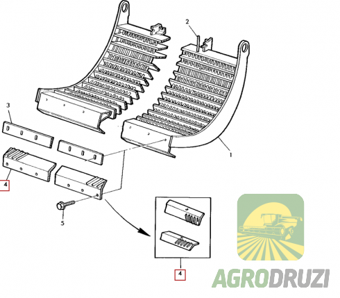 Бичі (пара) L=1648mm, 6 отворів John Deere AZ47217