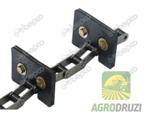 Ланцюг елеваторний з лопаткою L=15см 619298 Claas (4 ланки, 1 шкребок)