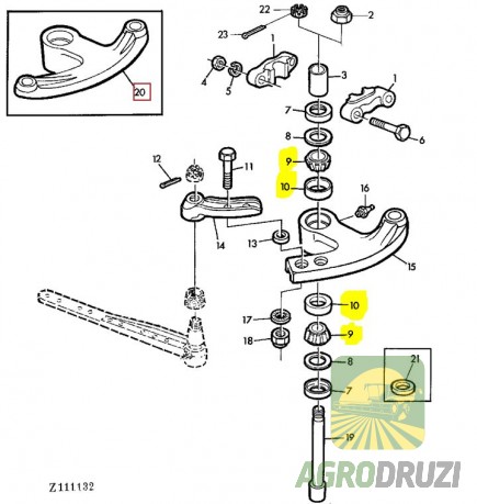 Підшипник косогону John Deere KOYO JD7257+JD8128