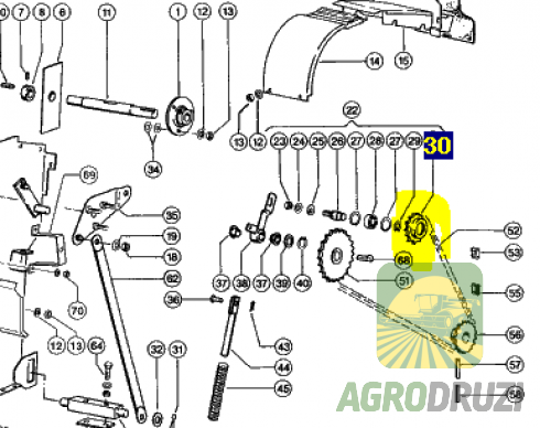 Зірочка під підшипник натяжна Z15 (без підшипника) Claas 809053