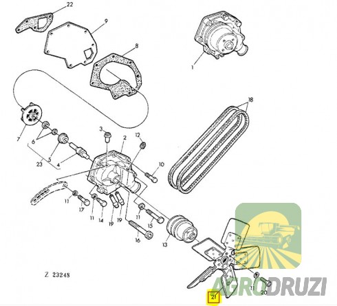 Вентилятор радіатора John Deere AR26382