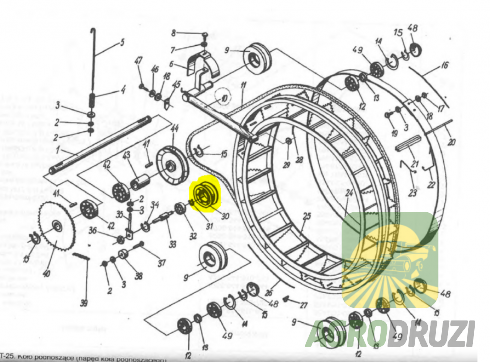 Ролик натяжний пластиковий комплектний 5644/51-089/0