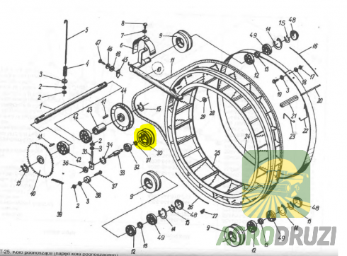 Ролик натяжний пластиковий комплектний  8255-644-510-891