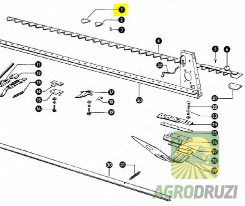 Сегмент ножа жатки AGV CLAAS 522187