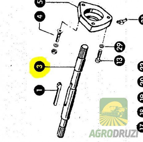 Вал піввісь 456mm CLAAS 791212