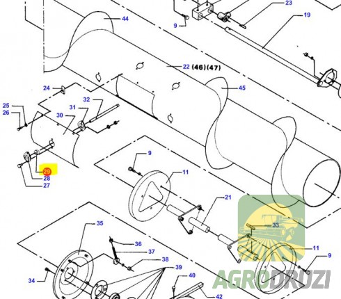 Втулка пальця шнека (кулька) Massey Ferguson D28260314