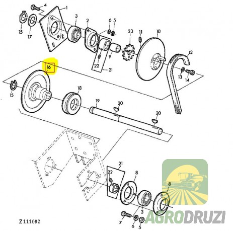 Тарілка варіатора вітру fi30mm John Deere Z10085