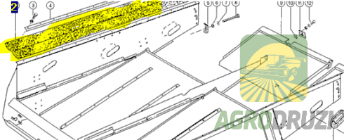 Гумове ущільнення грохота 225x1710mm Claas 647450