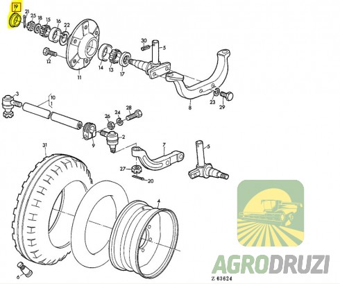 Ковпачок заглушка заднього колеса Vapormatic D=50mm John Deere T12688