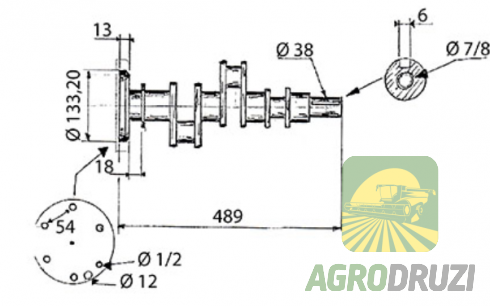 Колінвал двигуна Perkins 3.152 (на сальникову набивку) 3637454M91