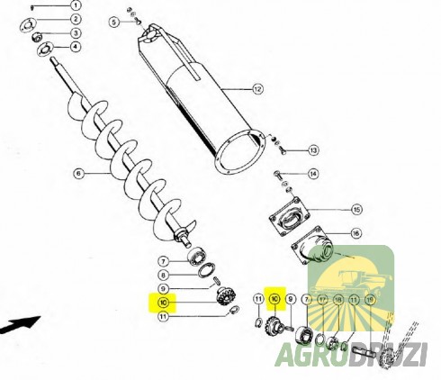 Шестерня редуктора вигрузки Z16 Tarmo Claas 605791
