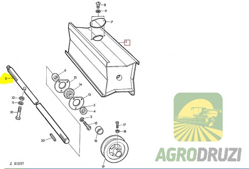 Вал відбійного бітера John Deere Z28017