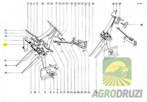 Втулка бронзова AGV 35x45x35 з виямкою корби забирачів соломи