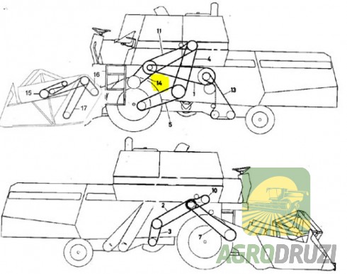 Ремінь приводу молотильного барабану 45X2220La Agrobelts MF