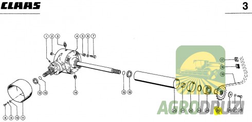 Зірочка Z15 на шліци (ланцюг 20B-1) CLAAS 821133