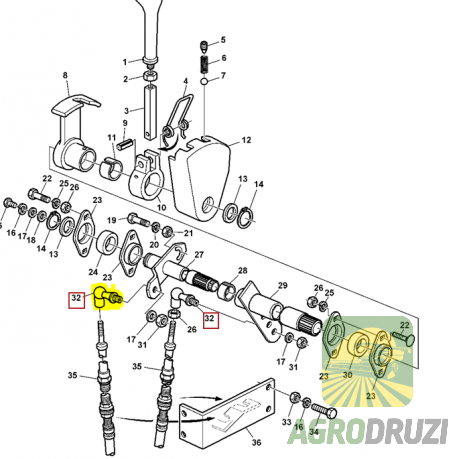 Накінечник тросу John Deere AZ19889