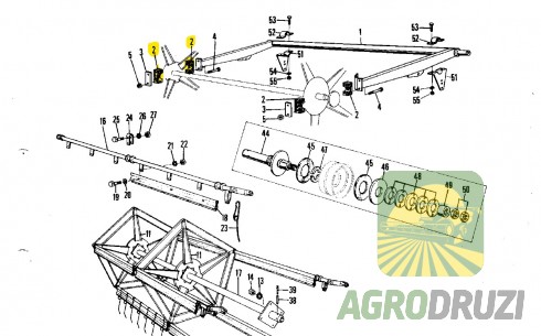 Підшипник мотовила деревяний (пара) d=35mm Massey Ferguson 320712M1