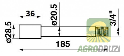 Палець косогону без гайки 185мм H33461