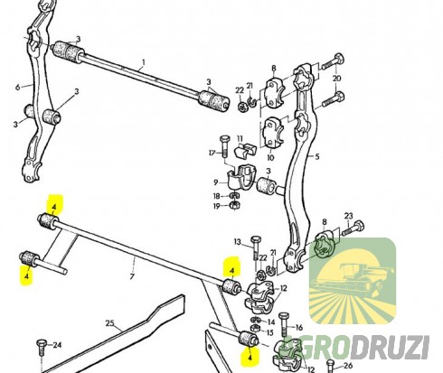 Втулка гумова 11х30х40mm (AGV) John Deere P42100