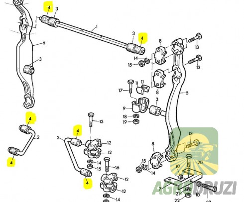 Втулка гумова 11х30х40mm (AGV) John Deere P42100