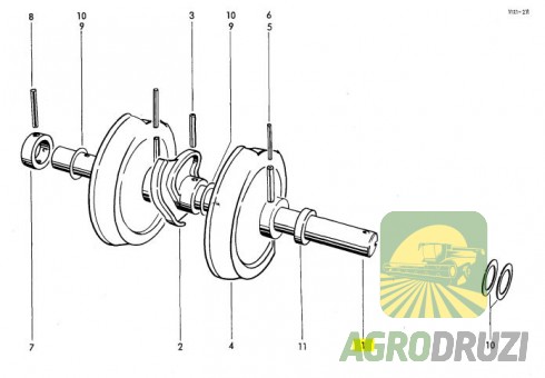 Вал в’язального апарату L=570mm Welger AP52