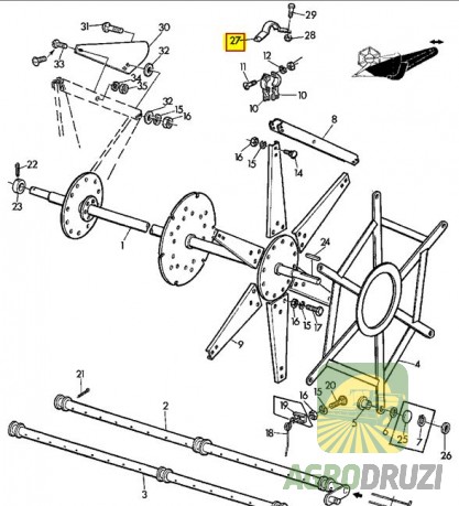 Кріплення мотовила металеве John Deere Z32191