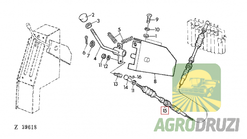 Трос розподільника John Deere AZ26176