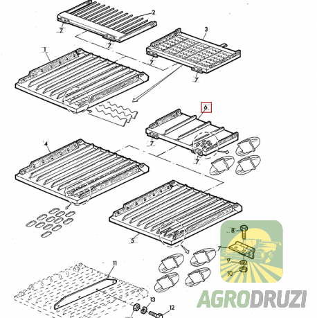 Подовжувач сита жалюзійного 460x970mm John Deere AZ13656