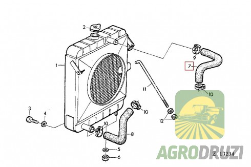 Патрубок варіатора верхній Tarmo двигун John Deere 6329 Z26807