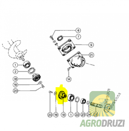 Шестерня редуктора вигрузки Z16 Claas 639590
