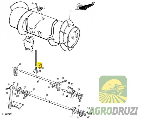 Палець шнека жатки John Deere  Z26570