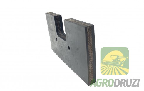 Лопатка гумова скребок елеватора 80x150mm (між центрами 54мм) John Deere Z38509