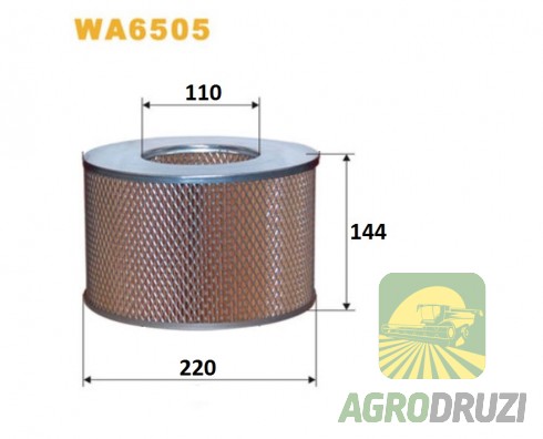 Фільтр повітря d=110, D=220, H=144mm Wix WA6505