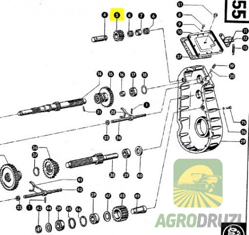 Шестерня проміжна коробки передач z17 CLAAS 631634