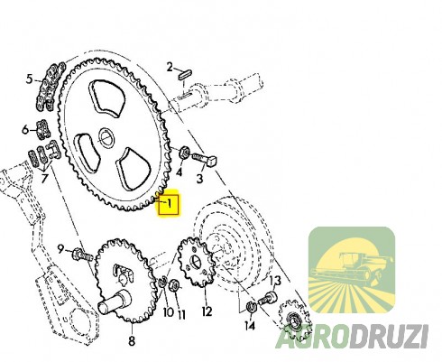Зірочка соломотрясів Tarmo Z63 fi25 John Deere Z10024