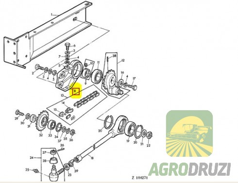 Корпус підшипника  приводу коси Tarmo John Deere Z10017