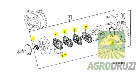 Ремкомплект гідравлічної помпи Tarmo John Deere AE27937