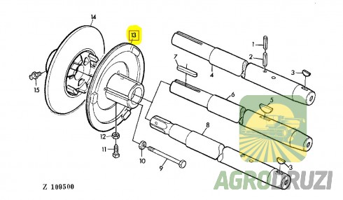 Тарілка варіатора жатки рухома AGV fi40mm John Deere Z10077