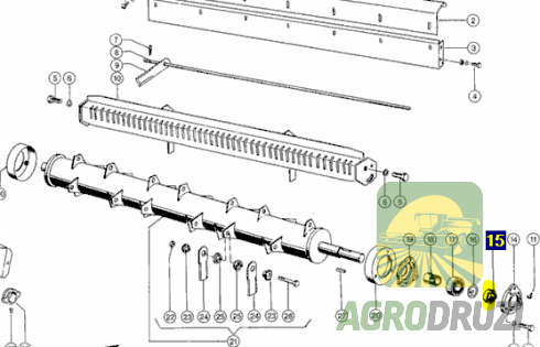 Гайка корончаста M45x1.5mm + шайба з вусиком Claas 500891