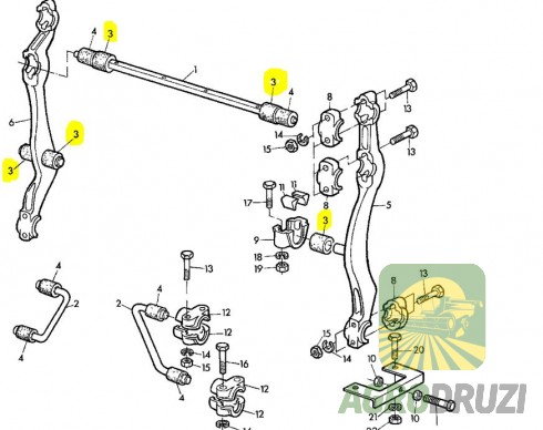 Втулка гумова (AGV) 17x38x39 John Deere P49545