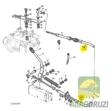 Трос газу (JAG)  John Deere AZ22970