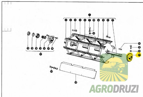 Зірочка молотильного барабана Z23 d=40mm (крок 19.05мм) Claas 772223