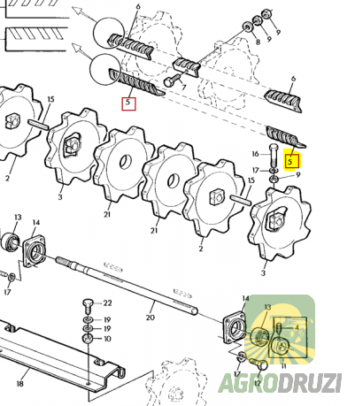 Бичі (пара) Tarmo L=1540mm, 6 отворів John Deere AZ26343/44