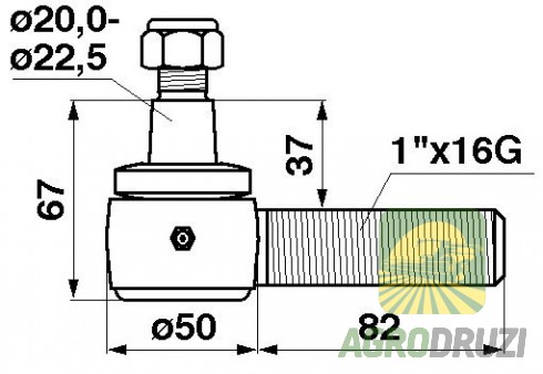 Накінечник приводу коси Bepco John Deere AH21345