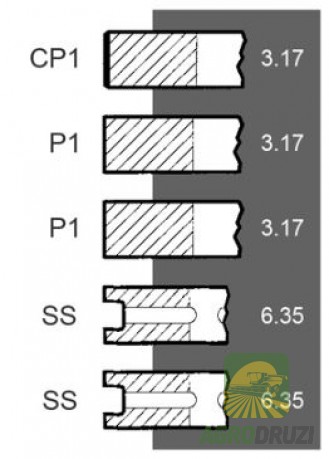 Кільця поршневі двигун Perkins 4.270 745952M91