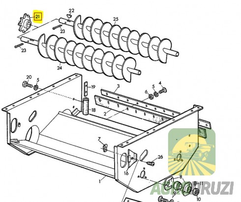 Зірочка елеватора Z8 fi25 (точена) John Deere Z10997, Z10032