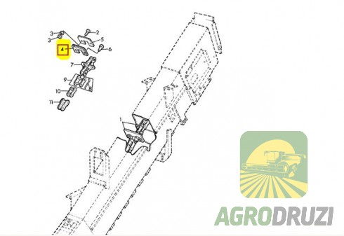 Лопатка гумова скребок елеватора (отвір 6мм) John Deere Z20781